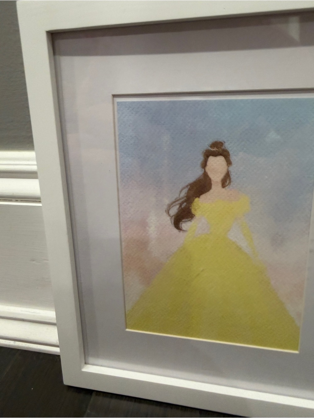 NWOT CUSTOM MADE Disney Princess Belle Watercolor Portrait Frame 11” x 9” - Picture 3 of 6